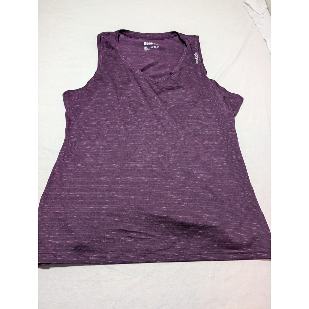 Reebok Speedwick Womens XL Purple Space Dye V-Neck Training Tank Top WAA16121N